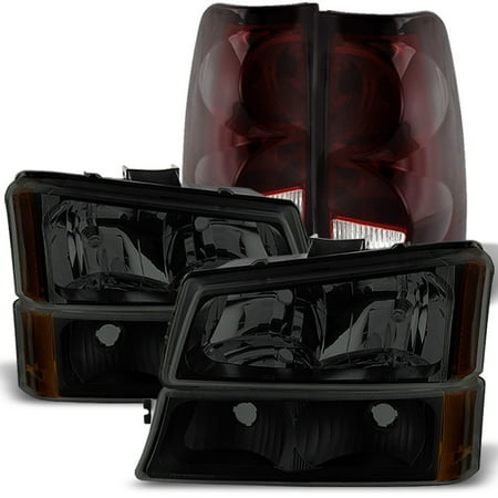 For 03 06 Chevy Silverado 1500 2500 3500 Smoked Headlights Red Smoke For 03 06 Chevy Silverado 1500 2500 3500 Smoked Headlights Red Smoke Tail Lights