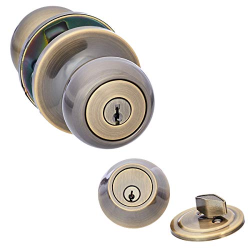 Exterior Door Knob With Lock and Deadbolt, Coastal Exterior Door Knob With Lock and Deadbolt, Coastal