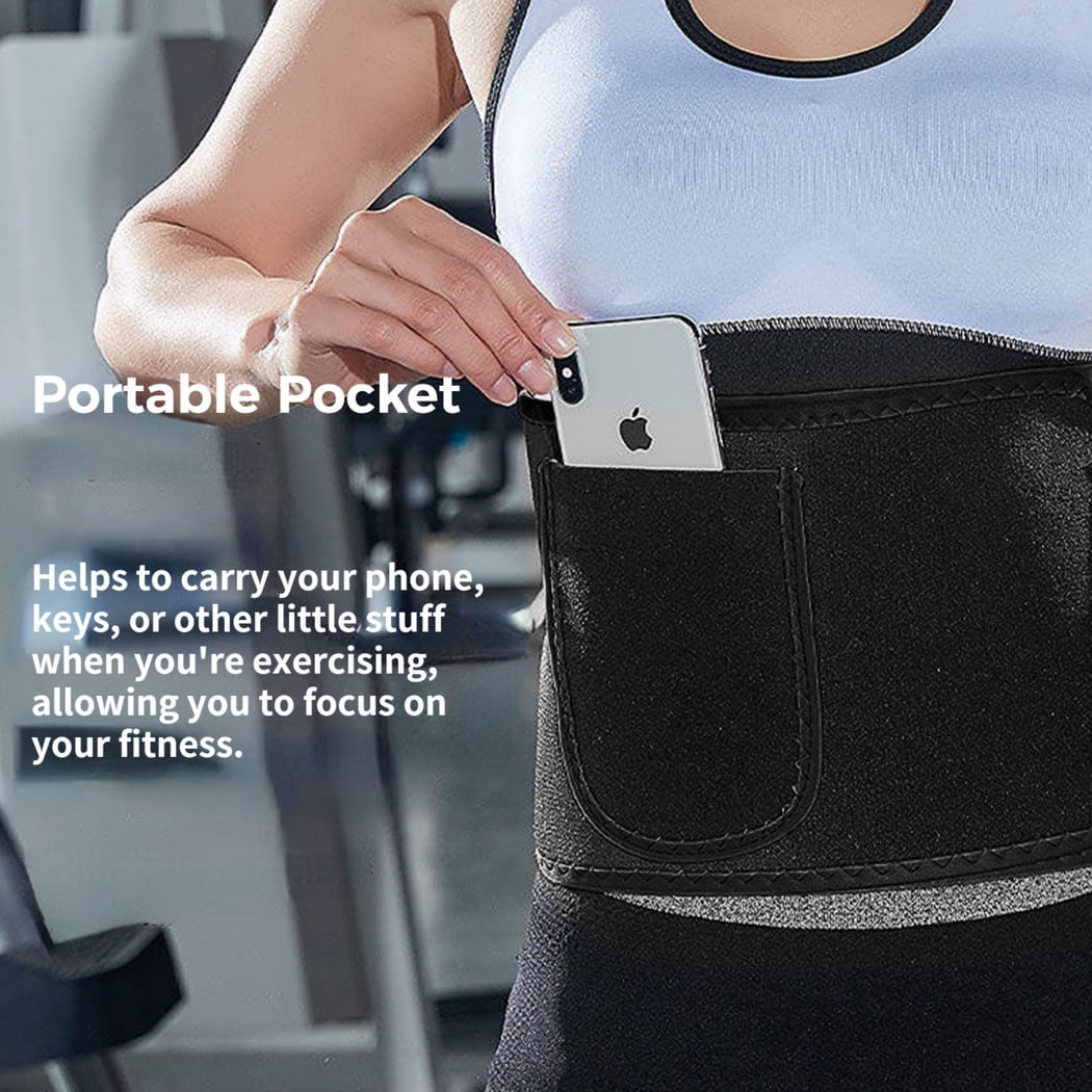 Sweat Waist Trainer Band for Women with Phone Pocket Neoprene Waist Trimmer Exercise  Workout Belt - QQ059 - IdeaStage Promotional Products