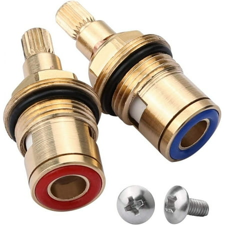

2pcs Ceramic Faucet Cartridge 1/4 Turn 20 Serration Faucet Valve Replacement Shower Bathtub Faucet with Washers Faucet Fittings Gaskets Repair Kit