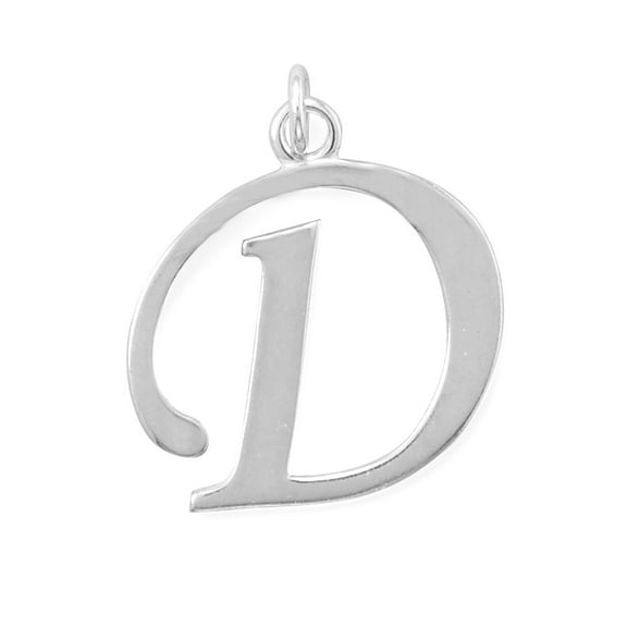 Sterling Silver Alphabet Capital Letter D Pendant Charm