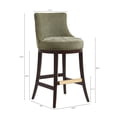 thumbnail image 3 of Lucia Modern Wood Upholstered Chenille Barstool in Leaf Green, 3 of 9
