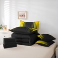 thumbnail image 6 of Feelyou Yellow Stripes Ombre Twin Bedding Sets 7pcs, Abstract Lines Bedding Comforter Set, 6 of 8