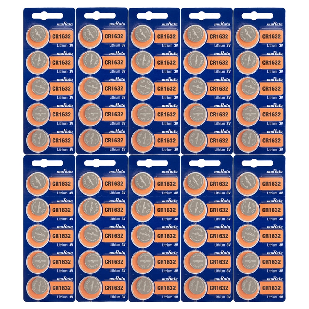 50 Pcs CR1632 CR 1632 3V Murata Lithium Button Cell Battery Batteries