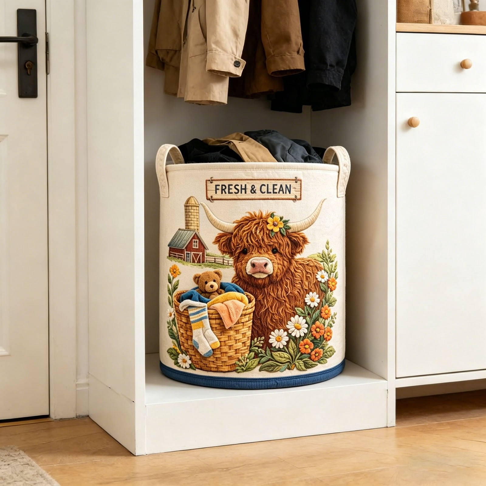 CSStudio Adult Foldable Laundry Baskets, Multicolor