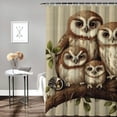 thumbnail image 2 of COMIO Mother Owl and Four Little Owls Shower Curtain Multiple Sizes for Bathroom White, 2 of 6