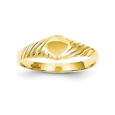 14k Yellow Gold Engravable Child's Fancy Signet Ring