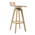 thumbnail image 5 of Weston Home Aleksi Modern Wood 29-inch Swivel Bar Stool, Set of 2, Natural, 5 of 12