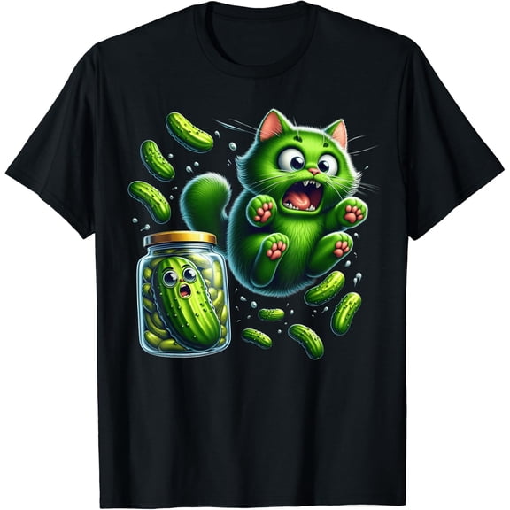 Kittens Vs Gherkin Pickle Cat Mom Lady T-Shirt Size S-5XL