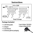 thumbnail image 2 of LED Christmas Lights Outdoor Decor, 400 LEDs 32ft with 75 Drops, Insert for Garden Decor, Festive, 2 of 5