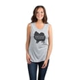 thumbnail image 2 of Thread Tank Pomeranian Dog Silhouette Women's Sleeveless Muscle Tank Top Sport Grey Small, 2 of 4