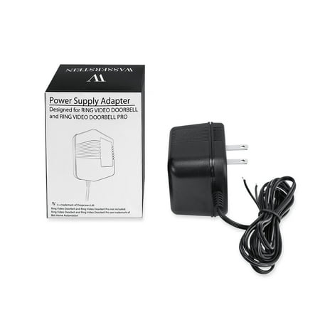 Wasserstein - AC Power Adapter for Ring Video Doorbell - Black