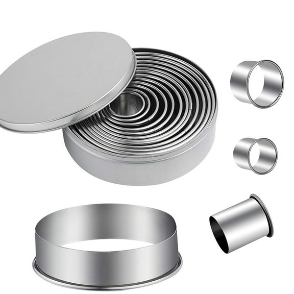 Nmkwnr 12 Pack Round Cookie Cutters Set Stainless Steel Biscuit Cutters Circle Baking Ring Molds for Baking, Kitchen