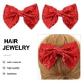 thumbnail image 6 of LOLIPPYY 5-Pack Red Sequin Bow Hair Clips Embroidered Christmas Hairpins for Holiday Hair Styling and Decoration, 6 of 8