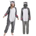 thumbnail image 2 of PJKOBMJ Cute Adult Onesie - Animal Cosplay Costume - Unisex Costume Adult Plush Fluffy One Piece Cosplay Suit for Adults, Women and Men(Husky-Gray-S), 2 of 9