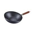 thumbnail image 4 of Pan con la de frito de hierro fundido Wok sin recubrimiento Freedphera Bottom Fry Fry Sáute Pan para comida Freing Stewing Meat Sin tapa, 4 of 8