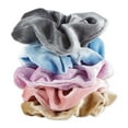 thumbnail image 2 of Tickled Pink Women's Satin Velvet Scrunchie Set Pastel, 2 of 2