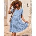 thumbnail image 3 of Vestido de maternidad y lactancia Ekouaer de verano de manga corta azul claro, 3 of 6