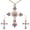 Purple + Golden, variant on Jiaroswwei Women Rhinestone Inlaid Cross Pendant Chain Necklace Hook Earrings Jewelry Set