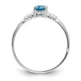 thumbnail image 2 of Real 14kt White Gold 6x4mm Oval Blue Topaz Ring Size: 6; for Adults and Teens; for Women and Men, 2 of 3