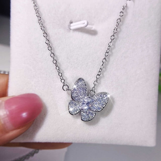 EGNMCR Colliers & Pendentifs Mode Femme Ultra Flash Micro Incrusté Zircon Type Géométrique Zircon Pendentif Collier Dames Collier