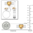 thumbnail image 3 of Dazzlingrock Collection 9mm Heart Shaped Center Citrine with Round White Diamond Halo Style Engagement Ring Set for Women (0.63 ctw, Color I-J, Color I1-I2) in 14K White Gold, Size 4, 3 of 4
