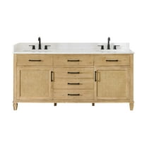 Altair-13 72" Double Bathroom Vanity in with Grain White Engineered Stone Countertop