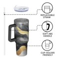 thumbnail image 4 of OBREWU Black and Gold Marble Tumbler with Handle and Lid,Black and Gold Marble 40oz Double Wall Vacuum Insulated Tumbler,Cups Gift for Women and Men, 4 of 7