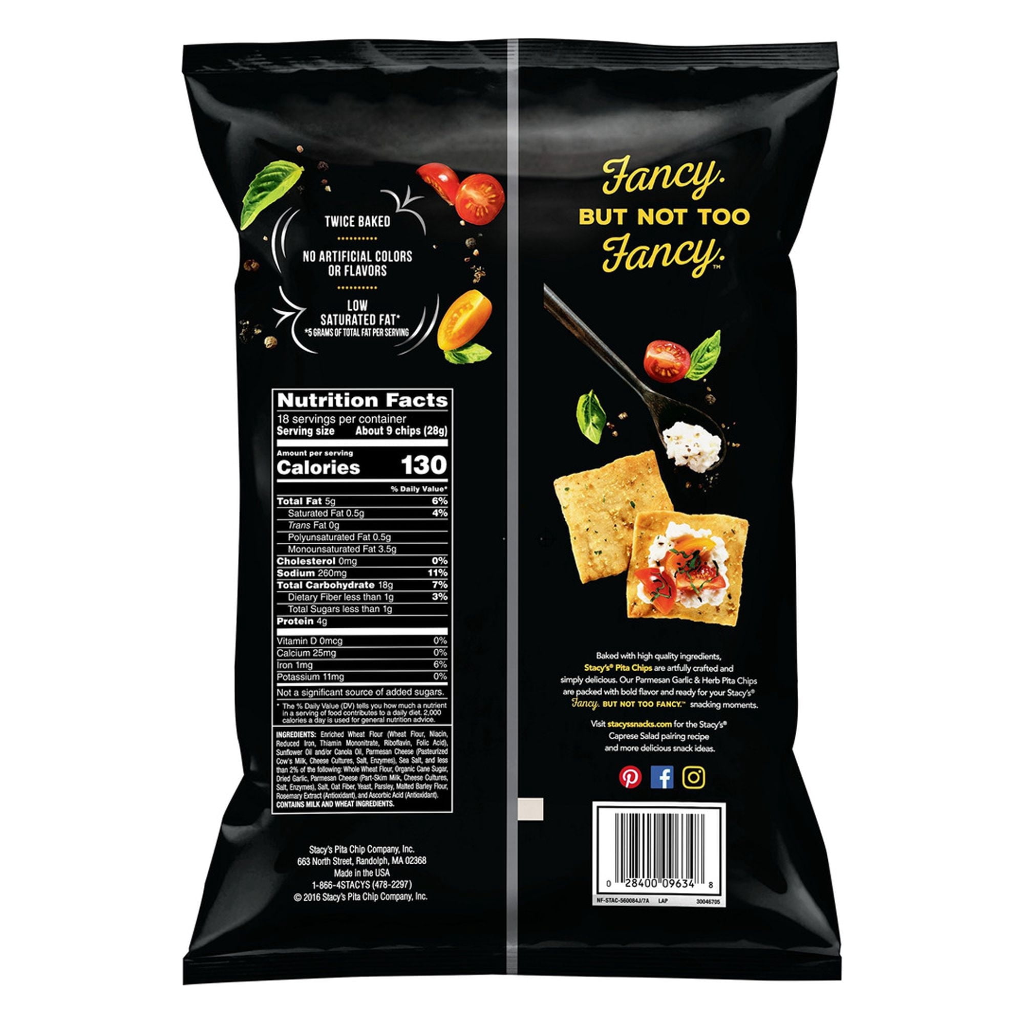 (Pack of 6) Stacy's Pita Chips Parmesan Garlic Herb 16 oz