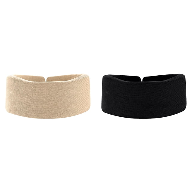 WUSUOWEI 2PCS General Neck Brace,2 Colors,18/M Length,Padded Cloth Neck Brace for Treating and Rehabilitating Neck,Head Or Spinal Injuries,Properly Aligns,Limits Motion and Supports