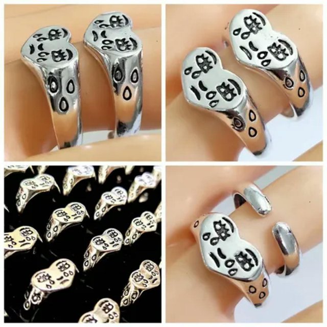 HOOUN 30pcs Crying Face Adjustable Ring Women Tears Open Rings Creative Design Jewely