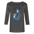 thumbnail image 5 of Jsaierl Women's 3/4 Sleeve Tops Summer Crew Neck Shirts Cute Graphic Petite Blouses Going Out Loose Fit Tunic Top S-2XL, 5 of 5