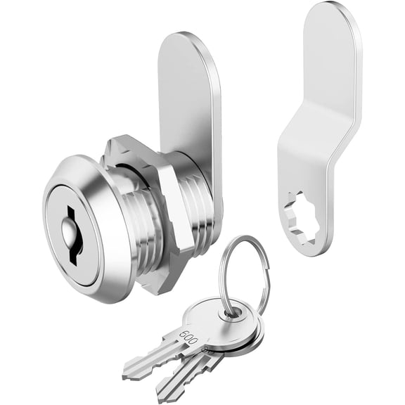 1 Pack Cabinet Locks with Keys, 5\/8" Cam Lock Keyed Alike, Secure Drawer Mailbox File Cabinet, RV Storage Locks Tool Box Locks Replacement Set, Zinc Alloy