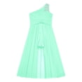 thumbnail image 4 of YONGHS Flower Girls One Shoulder Beaded Chiffon Bridesmaid Romper Dress Wedding Prom Party Gown Mint Green 16, 4 of 6