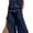 Navy, variant on Women's Linen 2 Piece Outfits Sleeveless Ruffle Top Wide Leg Pants Summer Loungewear Beach Travel Sets