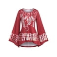 thumbnail image 1 of Tallas grandes Dreamcatcher Imprimir manga de campana camiseta Rosegal Mangas largas de talla grande, 1 of 5