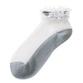 thumbnail image 2 of Women Casual Cute Solid Floral Mesh Splice Breathable Short Socks, 2 of 3