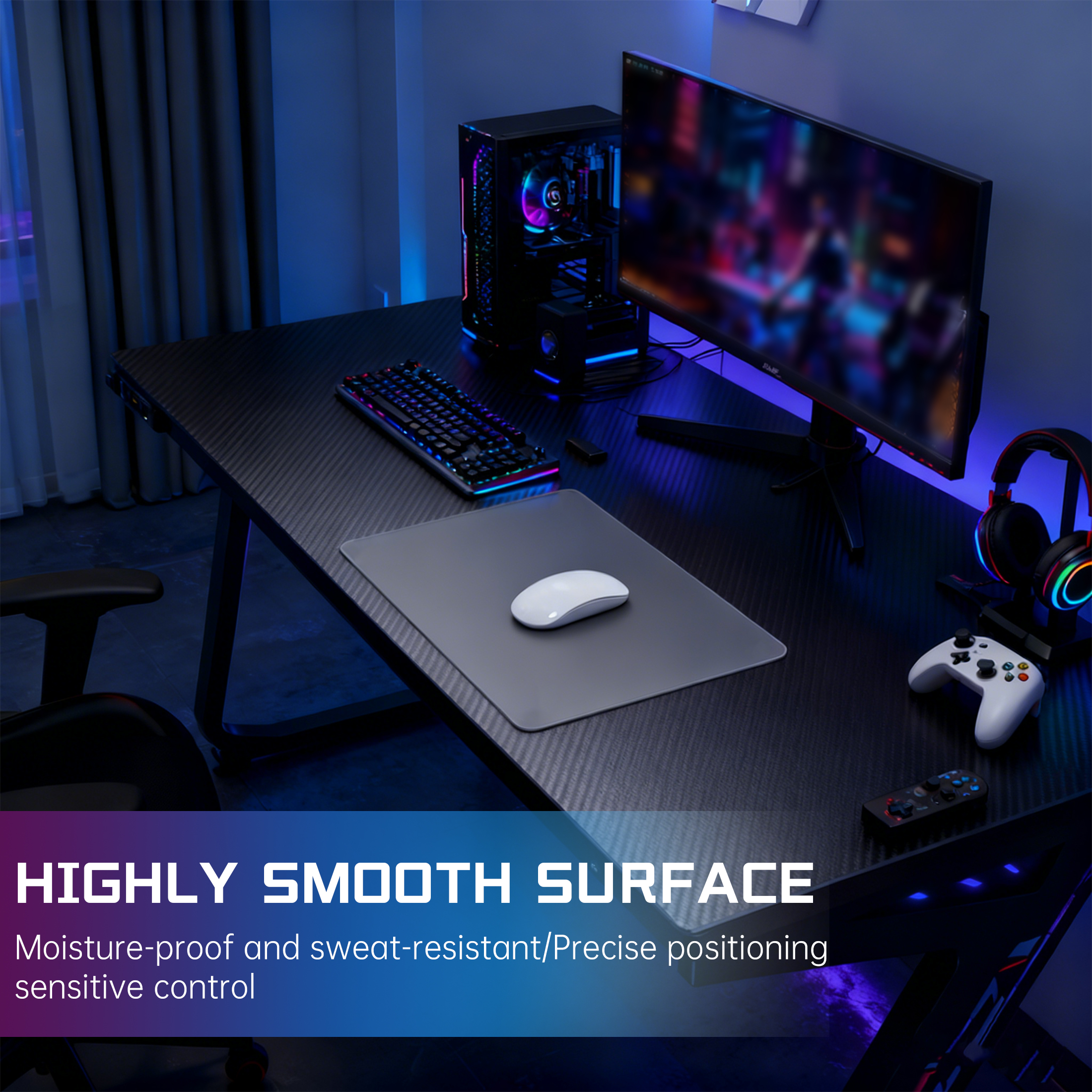 GJX Gaming Mousepad,7H Tempered Glass Mousepad,Mouse Pads,Gaming Non-Slip Low Surface Friction Glass Mouse Pad,11.81"x9.84"x0.12"