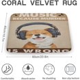 thumbnail image 3 of Front Door Mat, Welcome Door Mats Outdoor Indoor, Coral Velvet Door Mat, Non-Slip Rubber Backing Low Profile Doormat for Entryway, 16"x24", Dog, Music, 3 of 8