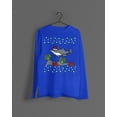 thumbnail image 4 of Old Glory Womens Ugly Christmas Sweater Shark Santa Hat Long Sleeve T Shirt, 4 of 4