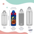 thumbnail image 6 of Zak Designs Disney Pixar Cars Sage Kids Water Bottle For School or Travel, 14oz Stainless Steel Water Bottle With Straw, Handle, and Leak-Proof, Pop-Up Spout Cover (Lightning McQueen), 6 of 9