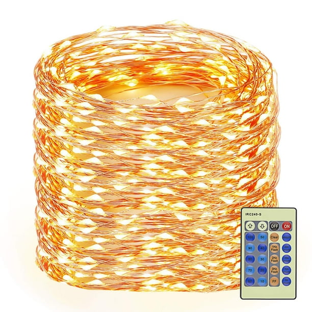Luces de Cadena Decute 50 m 500 LED Alambre de Cobre Blanco Cálido