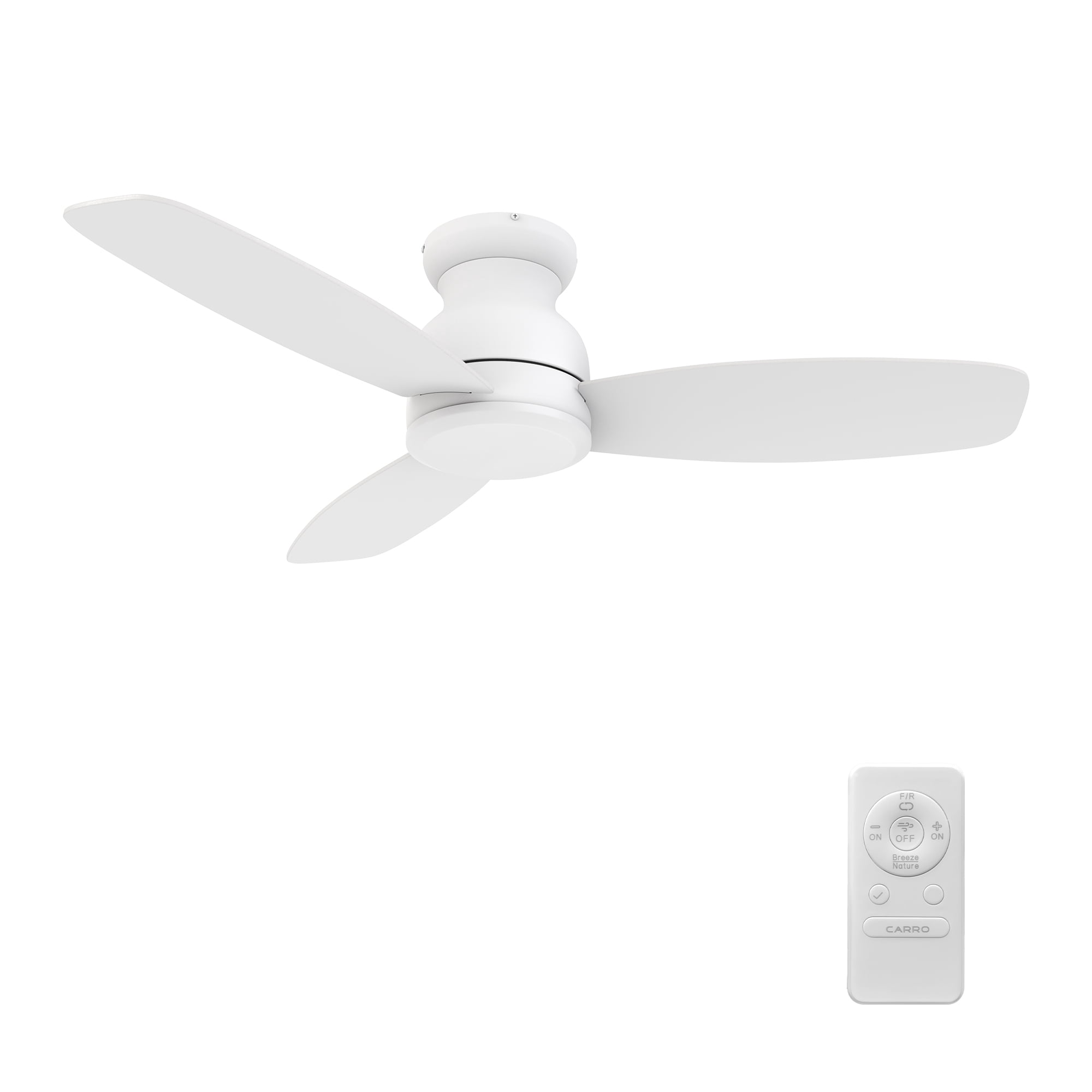 Smaair 48" Low Profile Indoor Flush Mount Not Smart Ceiling Fan with Remote No Lights