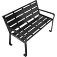 thumbnail image 7 of Global Industrial 4' Horizontal Steel Slat Outdoor Park Bench with Back, Black, 7 of 7