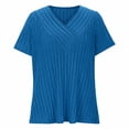 thumbnail image 7 of Bosfbaoi Womens Summer T-Shirts Short Sleeve V Neck Dolman Tops with Side Shirring Loose Fit Shirts Spring Fashion, 7 of 7