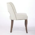 thumbnail image 6 of Jianyuan Song 4-Pack Modern Fabric Upholstered Dining Chairs, Hollow-Out Back with Rivet Trim & Curved Rubberwood Legs, Farmhouse Kitchen Dinner Chairs, Beige, 6 of 15