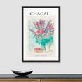 thumbnail image 3 of PixonSign Framed Canvas Print Wall Art Chagall Watercolor Neon Pastel Flower Bouquet Classic Vintage Illustrations Fine Art Decorative Multicolor for Living Room, Bedroom, Office - 16"x24" BLACK, 3 of 5