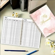Clearance Under $4.69 1Pack Gold Foil Budget Ledger Book with Double Wire Binding for Finance