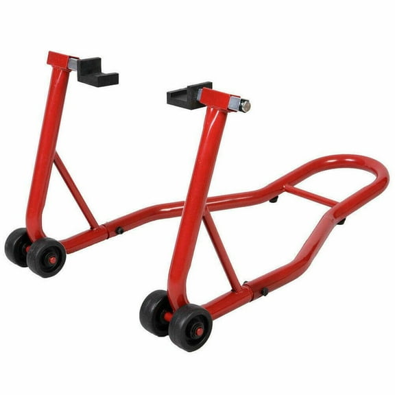Rear Bike paddock Stand Back Wheel Lift Chock Motorcycle Cruiser Garage Red