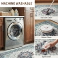thumbnail image 4 of KoshiMe Washable Area Rug 9'x12', Non-Slip Soft Vintage Distress Floral Rugs for Living Room, Stain Resistant Low Pile Medallion Carpet for Dining Room Office, Navy Blue White Teal Colorful, 4 of 9
